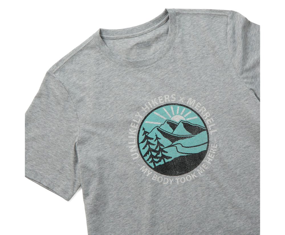 Manga Curta Homem - Merrell Unlikely Hikers X Tee - Cinzentas - IMY849530